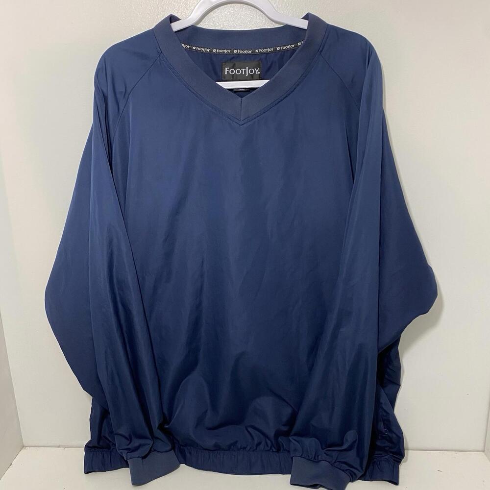 Footjoy V-neck Rain Windbreaker Pullover Navy Blue Mens Xxl Golf